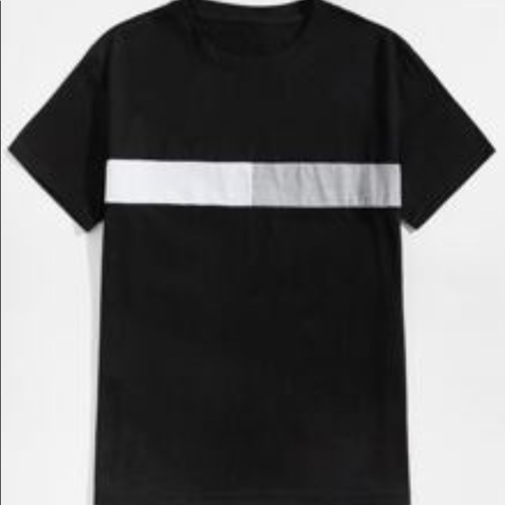Men Contrast Panel Crew Neck Tee